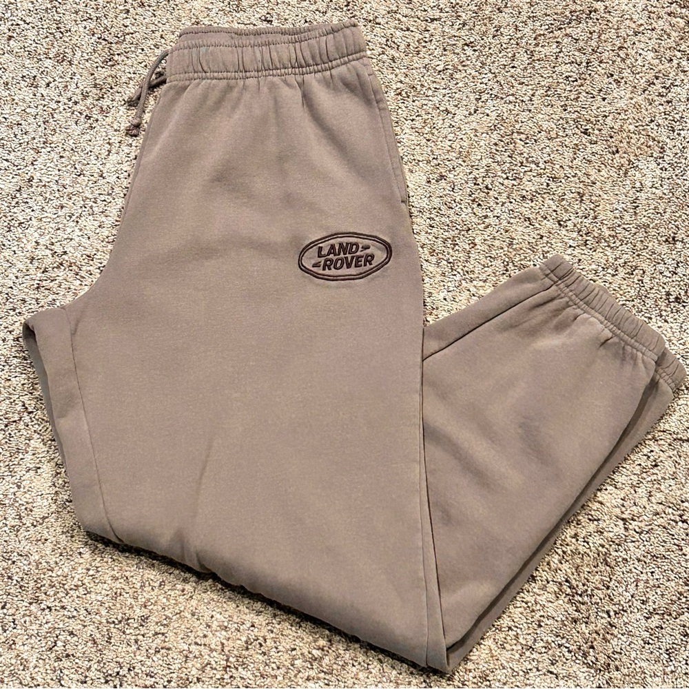 Land Rover X PacSun Taupe Fleece Jogger Sweatpants Embroidered Logo Unisex M - Picture 6 of 16